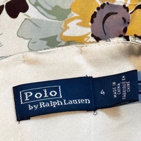 New Polo by Ralph Lauren Buttercup Satin Floral Plissé Pleated Midi Dress Sz 4 - Picture 7 of 13